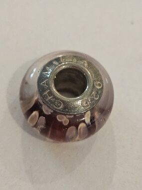 Authentic Chamilia "Pink Lemonade" Murano Glass Charm Bead - 925 Silver